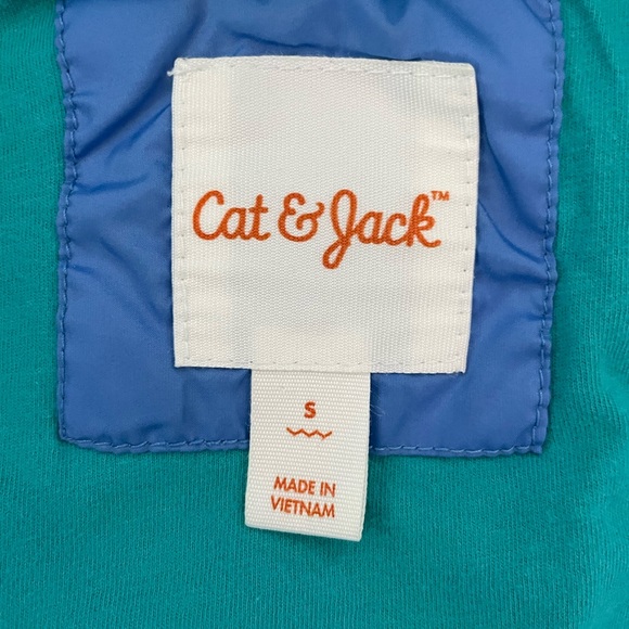 Cat & Jack wind breaker with hood blue,green color - Picture 3 of 4